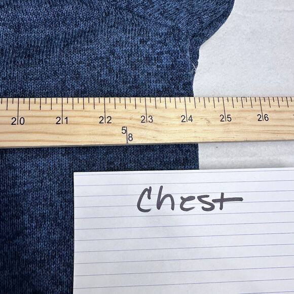 Eddie Bauer xl Men Sweatshirt pullover 1/4 snap mock neck fleece navy blue layer - Picture 6 of 8